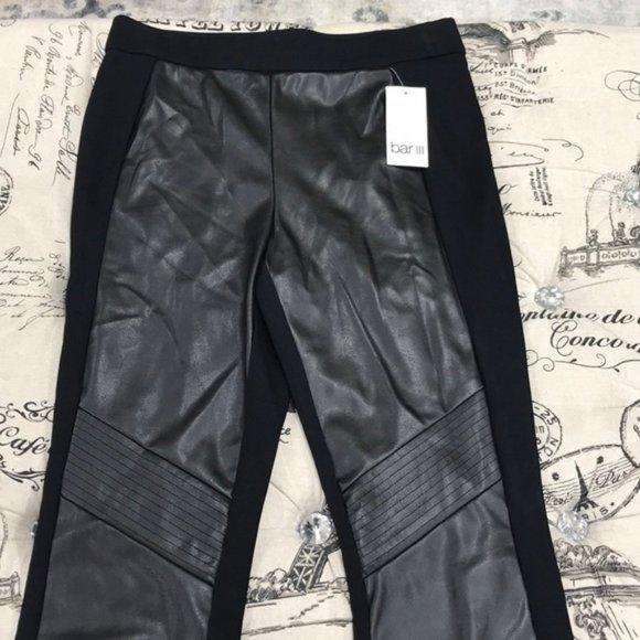 Bar III Faux Leather & Stretch Pants - Picture 5 of 10